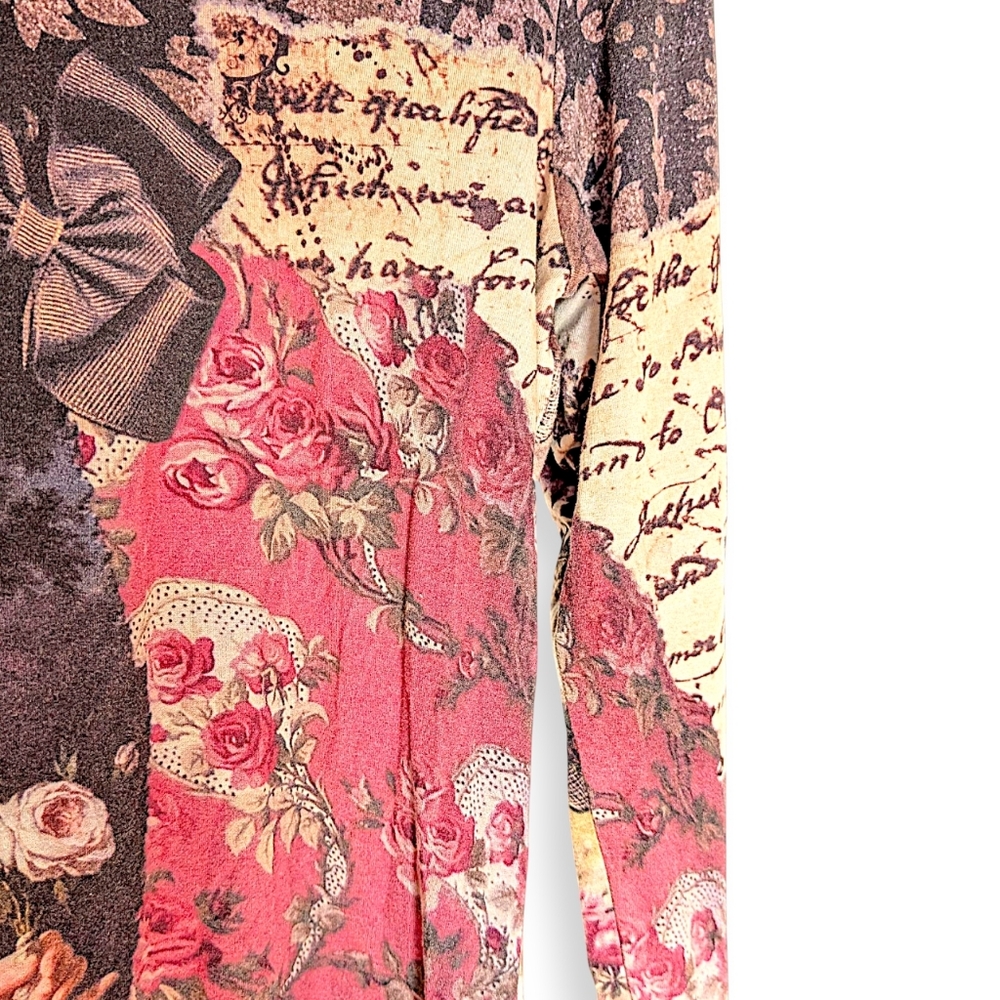 Eva Claudi vintage Y2K very rare Marie Antoniette barroquee long sleeve top W' S - Picture 4 of 12